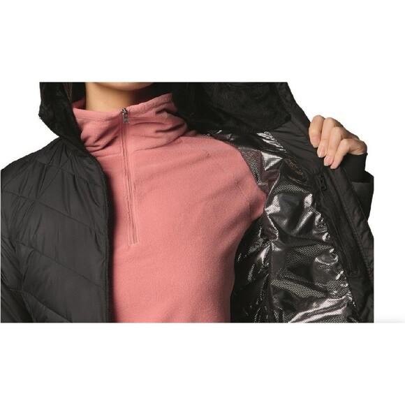 NWT COLUMBIA Black Heavenly Jacket QUILTED PUFFER Omni-Heat Reflective Lining S - Picture 4 of 14